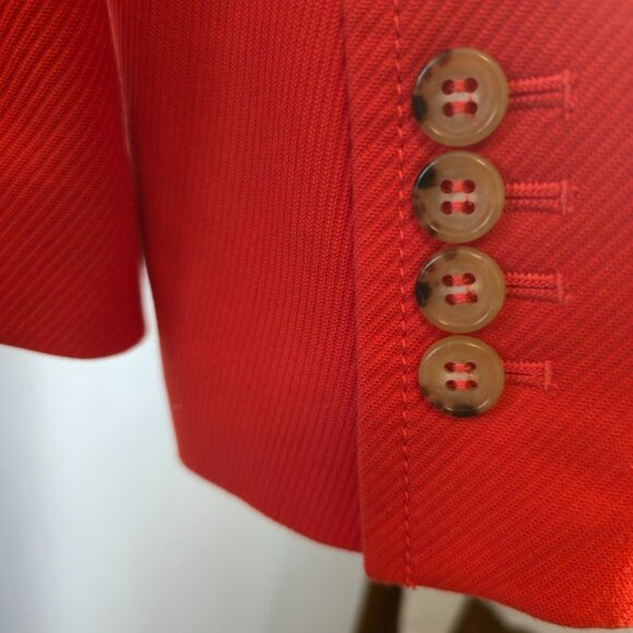 TALBOTS BLAZER JACKET WOMENS SIZE 12 RED ORANGE 100% COTTON NWOT SINGLE BREAST - Picture 9 of 11